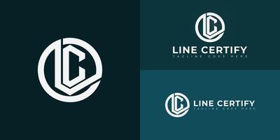 Abstract initial circle letters LC or CL logo in white color isolated on multiple background colors. The logo is suitable for tax firm logo design illustration inspiration templates. vector