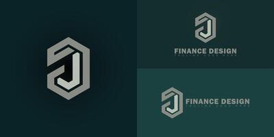 Abstract initial hexagon letters FD or DF logo in grey color isolated on multiple background colors. The logo is suitable for business and finance logo design illustration inspiration templates vector