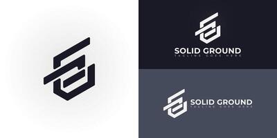 Abstract initial letters SG or GS logo in black color isolated on multiple background colors. The logo is suitable for business consultant logo design illustration inspiration templates. vector