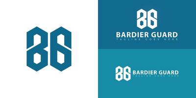 Abstract initial hexagon letters BG or GB logo in blue color isolated on multiple background colors. The logo is suitable for business growth firm logo design illustration inspiration templates vector