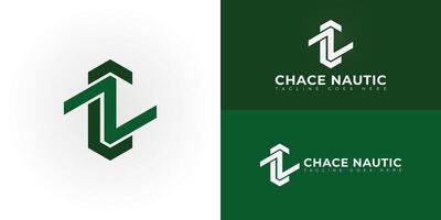 Abstract initial letters CN or NC logo in green color isolated on multiple background colors. The logo is suitable for software company logo design illustration inspiration templates. vector