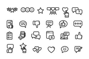 Simple Set of Testimonials Related Line Icons. Contains such Icons as Customer Relationship Management, Feedback, Review, Emotion symbols and more. vector