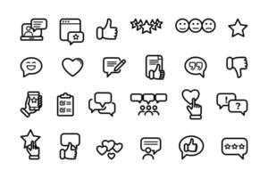 Simple Set of Testimonials Related Line Icons. Contains such Icons as Customer Relationship Management, Feedback, Review, Emotion symbols and more. vector