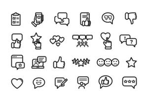 Simple Set of Testimonials Related Line Icons. Contains such Icons as Customer Relationship Management, Feedback, Review, Emotion symbols and more. vector