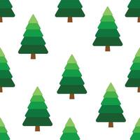 Seamless pattern with green fir trees vector