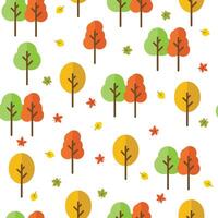Autumn forest with leaves seamless pattern vector