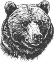 wildlife with engraving style black color only vector