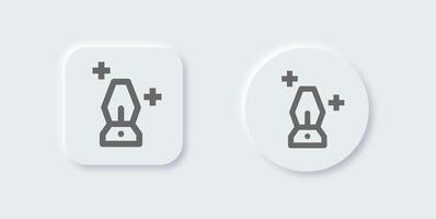 Latern lamp line icon in neomorphic design style. Light signs illustration. vector