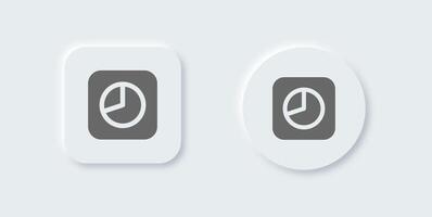Chart solid icon in neomorphic design style. Statistic signs illustration. vector