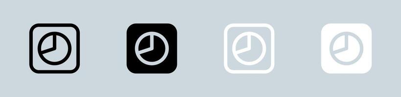 Chart icon set in black and white. Statistic signs illustration. vector