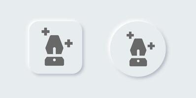 Latern lamp solid icon in neomorphic design style. Light signs illustration. vector