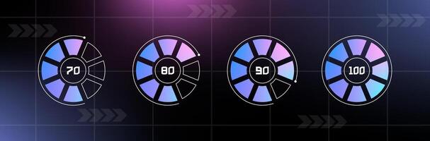 Loading bar interface. Futuristic progress design element. vector