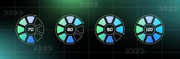 Loading bar interface. Futuristic progress design element. vector