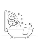 illustration coloring simple cartoons for children Fun and Creative Coloring Pages For Girls Boys. vector