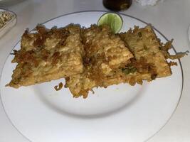 A typical Indonesian food, it's called Tempe Mendoan photo