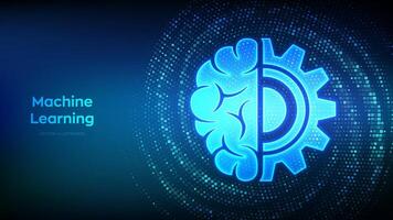 Machine learning icon made with binary code. AI Artificial Intelligence. Deep learning. Data mining, Big Data, algorithm, neural network . Digital code background with digits 1.0. Illustration. vector