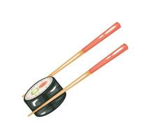 sushi and chopsticks vector