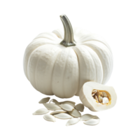 White Pumpkin with Beans on Transparent Background png