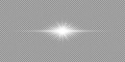 White horizontal light effect of lens flares vector