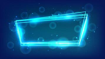 Neon frame with shining effects and sparkles vector