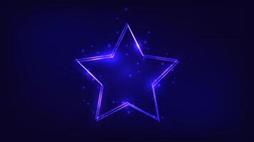 Neon double frame with shining effects vector