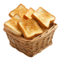 White Bread in a Basket on Transparent Background png