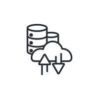 cloud storage icon. .Editable stroke.linear style sign for use web design,logo.Symbol illustration. vector