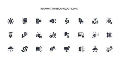 Information Technology icon set..Editable stroke.linear style sign for use web design,logo.Symbol illustration. vector