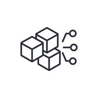 Blockchain icon. .Editable stroke.linear style sign for use web design,logo.Symbol illustration. vector