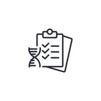 dna test icon. .Editable stroke.linear style sign for use web design,logo.Symbol illustration. vector