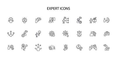 Expert icon set..Editable stroke.linear style sign for use web design,logo.Symbol illustration. vector
