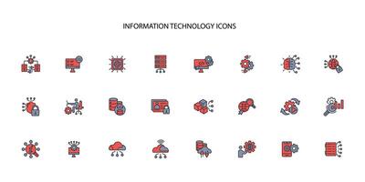 Information Technology icon set..Editable stroke.linear style sign for use web design,logo.Symbol illustration. vector