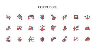 Expert icon set..Editable stroke.linear style sign for use web design,logo.Symbol illustration. vector