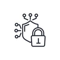 cyber security icon. .Editable stroke.linear style sign for use web design,logo.Symbol illustration. vector