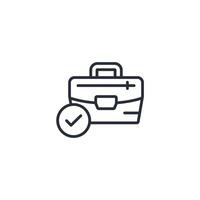 briefcase work icon. .Editable stroke.linear style sign for use web design,logo.Symbol illustration. vector