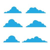 Cloud. Abstract Blue cloudy set isolated on White background Set of cartoon cloud in a flat design illustration vector