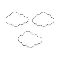 Clouds outline art icon. Storage solution element, databases, networking, software image, cloud and meteorology concept. line art illustration isolated on white background vector