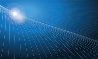 Dynamic orbit line with flare light on blue background vector