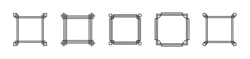 Frame geometric lines set. Asian style frames collection. vector