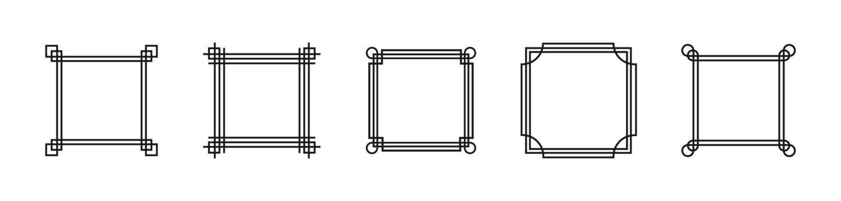 Frame geometric lines set. Asian style frames collection.