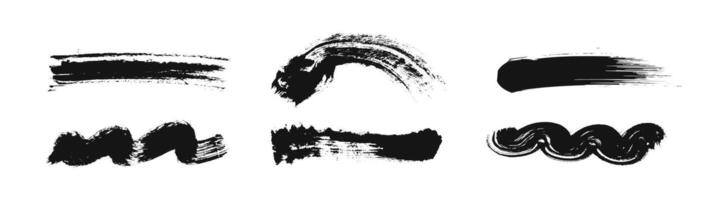 Grunge circle brush stroke set. Grungy brushstroke round collection. vector