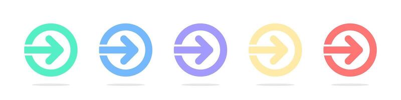 Colored up arrows. Arrow icons. Arrow cursor. Arrow collection. Flat Arrows. Arrows set. vector