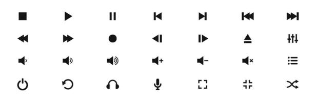Media player icon set. Audio and simple icons. vector