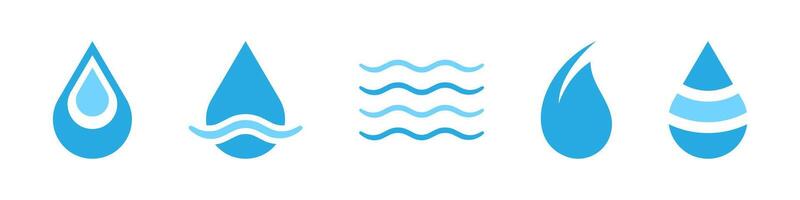 Water drop logotype set. Fresh liquid concept icons. vector