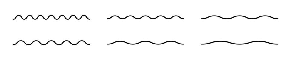 Curved lines. Wavy, zig-zag lines, stripes element. water waves. Set of wavy zigzag lines. zigzag lines and waves. vector