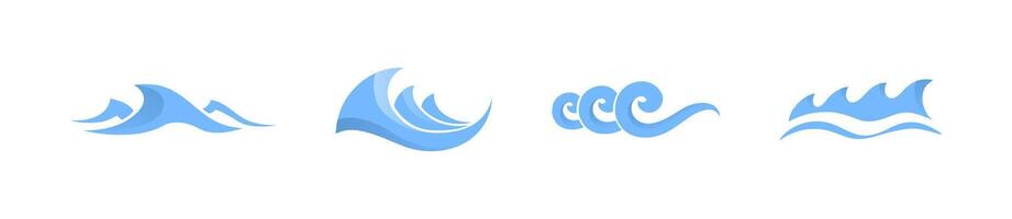 Waves logotype collection. Ocean concept wave logo set. vector