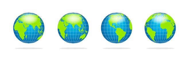 Globe planet illustration collection. Earth globe set. vector