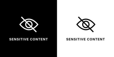 Sensitive Content Sign. Sensitive Content Background. Sensitive Content warning symbol. Eye crossed sign for media content vector