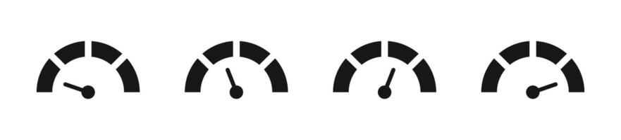 Tachometer, speedometer, indicators, score. Speedometer icons. Rating scale meter. Indicator icons. Rating customer satisfaction meter. vector