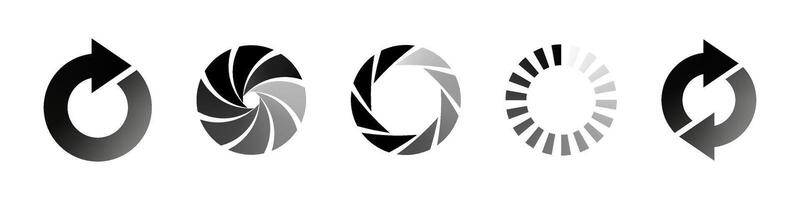 Loading bar icon set. Reload circle arrow collection. vector